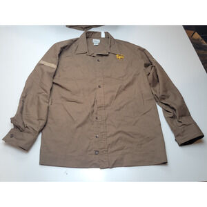 Vtg United Parcel Service UPS Uniform Shirt Men XL-L Brown Button Up Long Sleeve